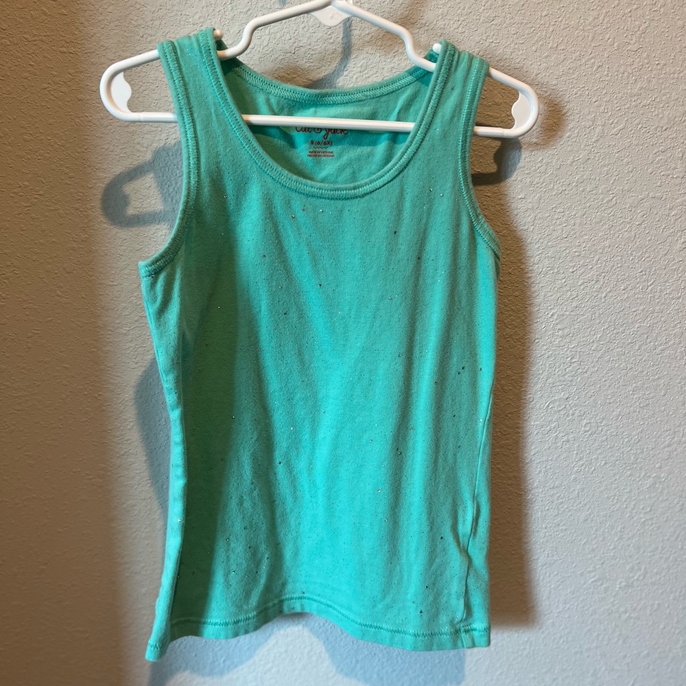 Cat & Jack size small (6/6x) teal tank with sparkles